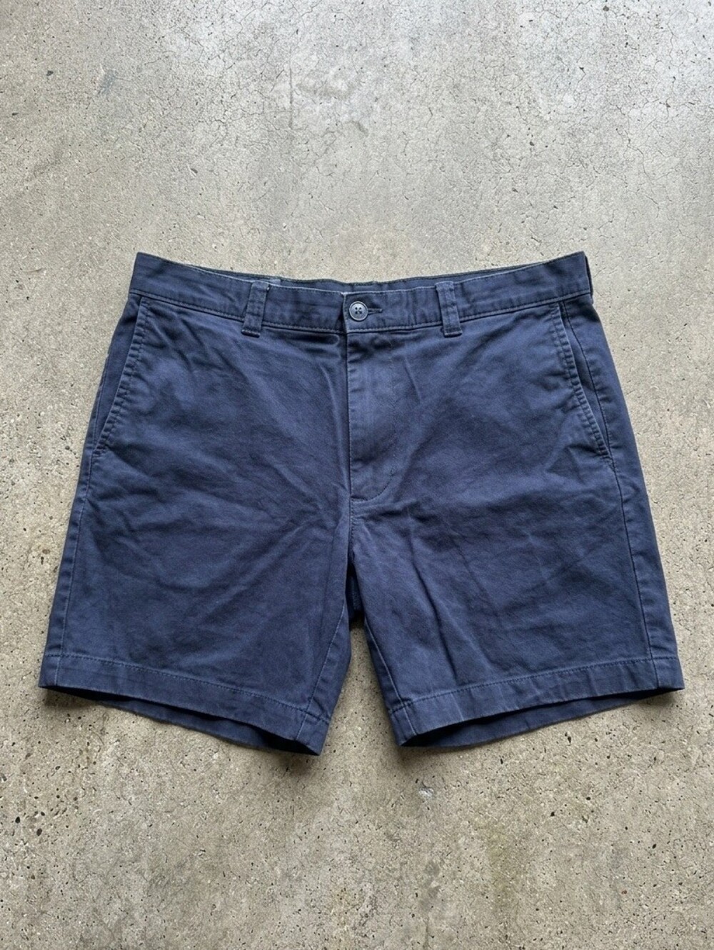 J. Crew Navy Flat-Front Cotton Shorts Size 35